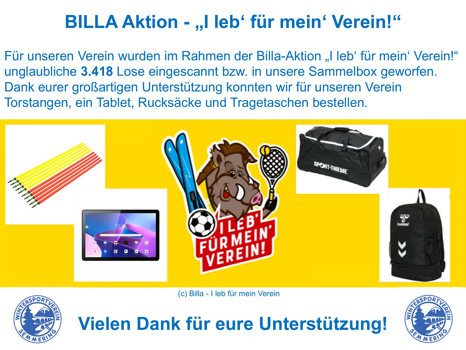 Billa Vereinsaktion 2025